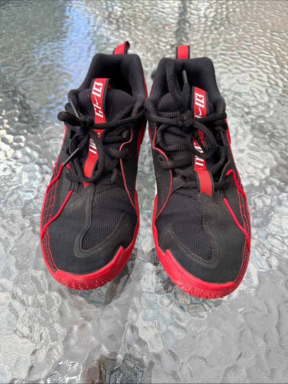 Nike G.T. Cut 3 Black and Red Kids' Athletic Sneakers